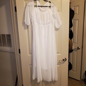 3XL Off Shoulder Chiffon Maxi Dress